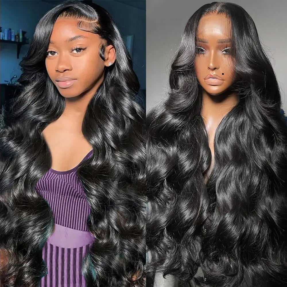 Unbehandelte peruanische Body Wave Echthaarperücken mit 250 % Dichte, 40–42 Zoll, 13x6 HD-Lace-Front, 13x4-Frontal-Perücken, glueless Verschlussperücken für Damen