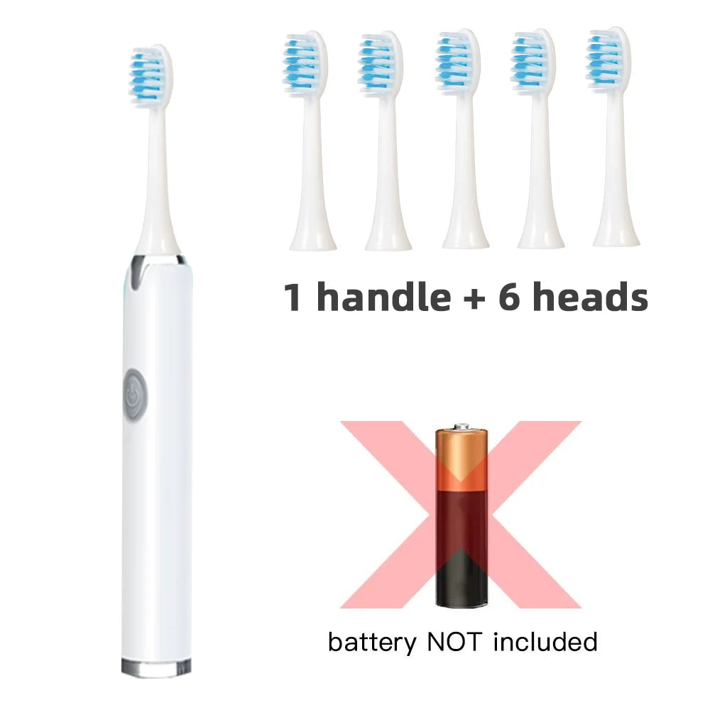 Tongwode Sonic Electric Toothbrush IPX7 Waterproof Adult Couple Home Use Soft Bristle Replaceable With 6 Tooth Brush Heads