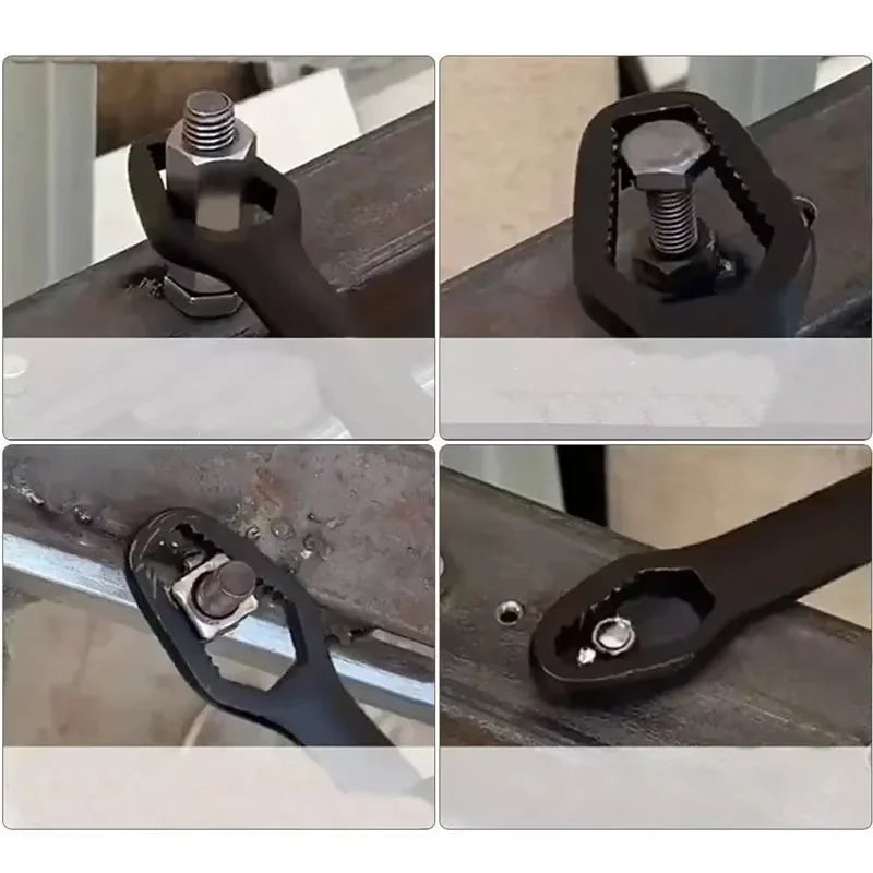 1pc Universal Double Ended Wrench, Self-Tightening 3-17mm Screw Nuts Repair Wrench, Double-Headed Ratchet Spanner, Adjustable