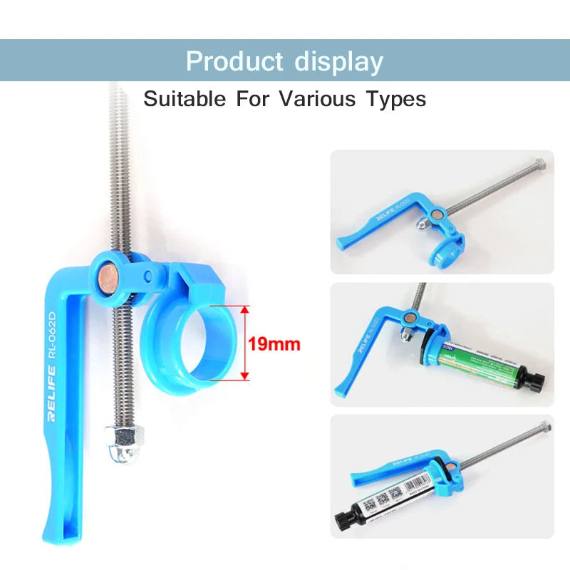 RELIFE RL-062D Manual labor-saving glue gun Suitable for 5-10CC syringe soldering oil/UV solder mask oil/structural adhesive