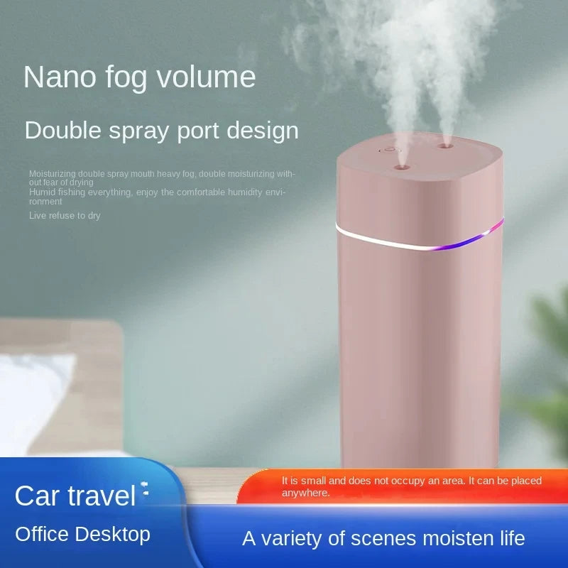 USB Dual-Nozzle Humidifier 600ml/H Super Mist Ultra Quiet Moisturizing Device For Home Car