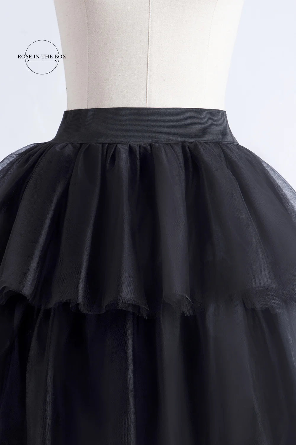 BABYONLINE Women Tiered Tulle High Low Skirts Elastic Waist Petticoat Puffy Long Tulle Skirt Female Maxi Skirt Free Size