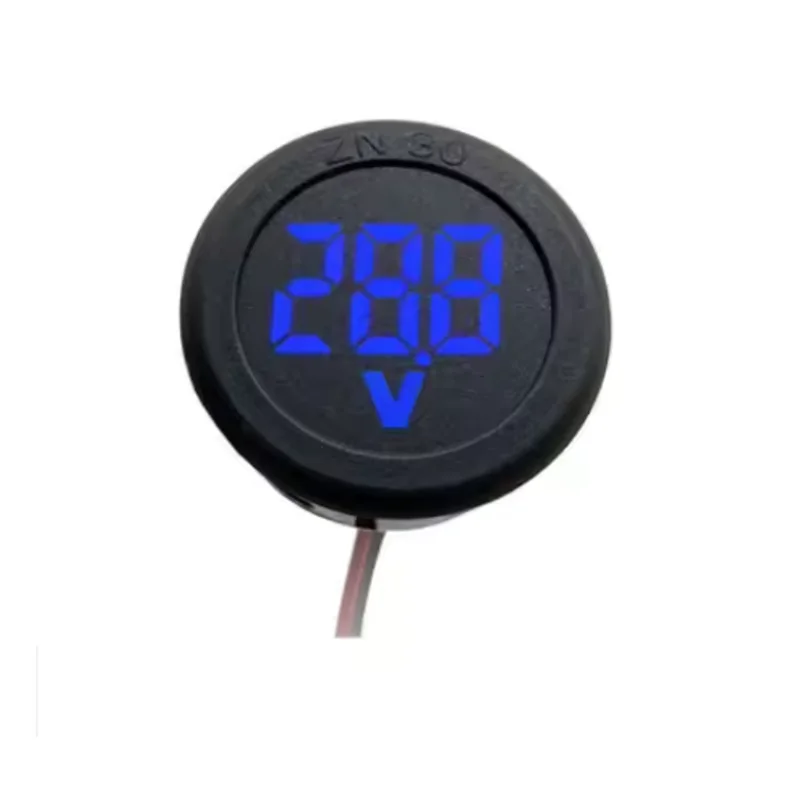 DC4-100V LED Display Circular Two-wire Automotive Voltmeter Digital Car Voltage Current Meter Volt Detector Tester Monitor Panel