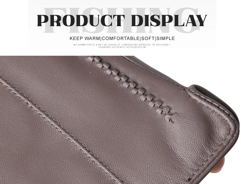 Women's sheepskin gloves winter warm plus velvet short thin touch screen driving color women's leather gloves good quality -2226