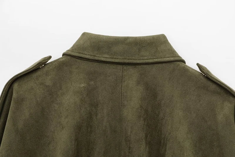MUJER 2025 Suede Bomber Jackets for Women Outerwears Oversized Jacket Woman Streetwear Zip Women's Coats Padded Varsity Jackets