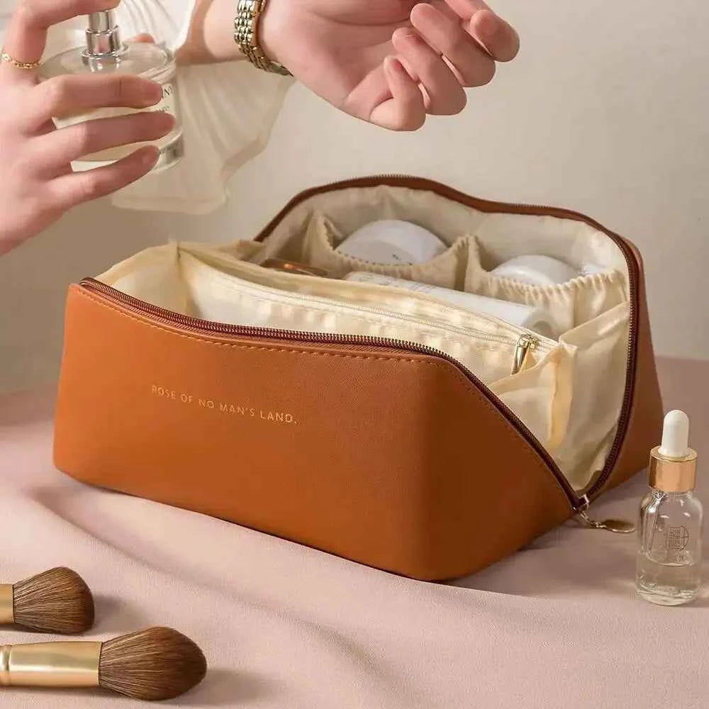 Women  Luxury Large Capacity Cosmetic  Bag Lady Box Travel Makeup Zipper Toiletries Organizer
