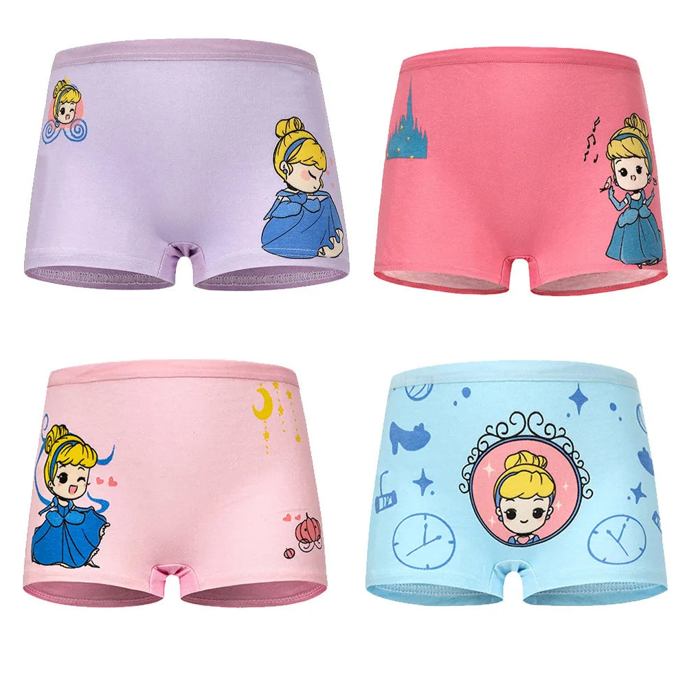 4 Stück/Los Design Kinder Mädchen Höschen Baumwolle Weich Hübsche Cartoon Einhorn Kinderunterwäsche für Mädchen Kinder Boxer Atmungsaktiv