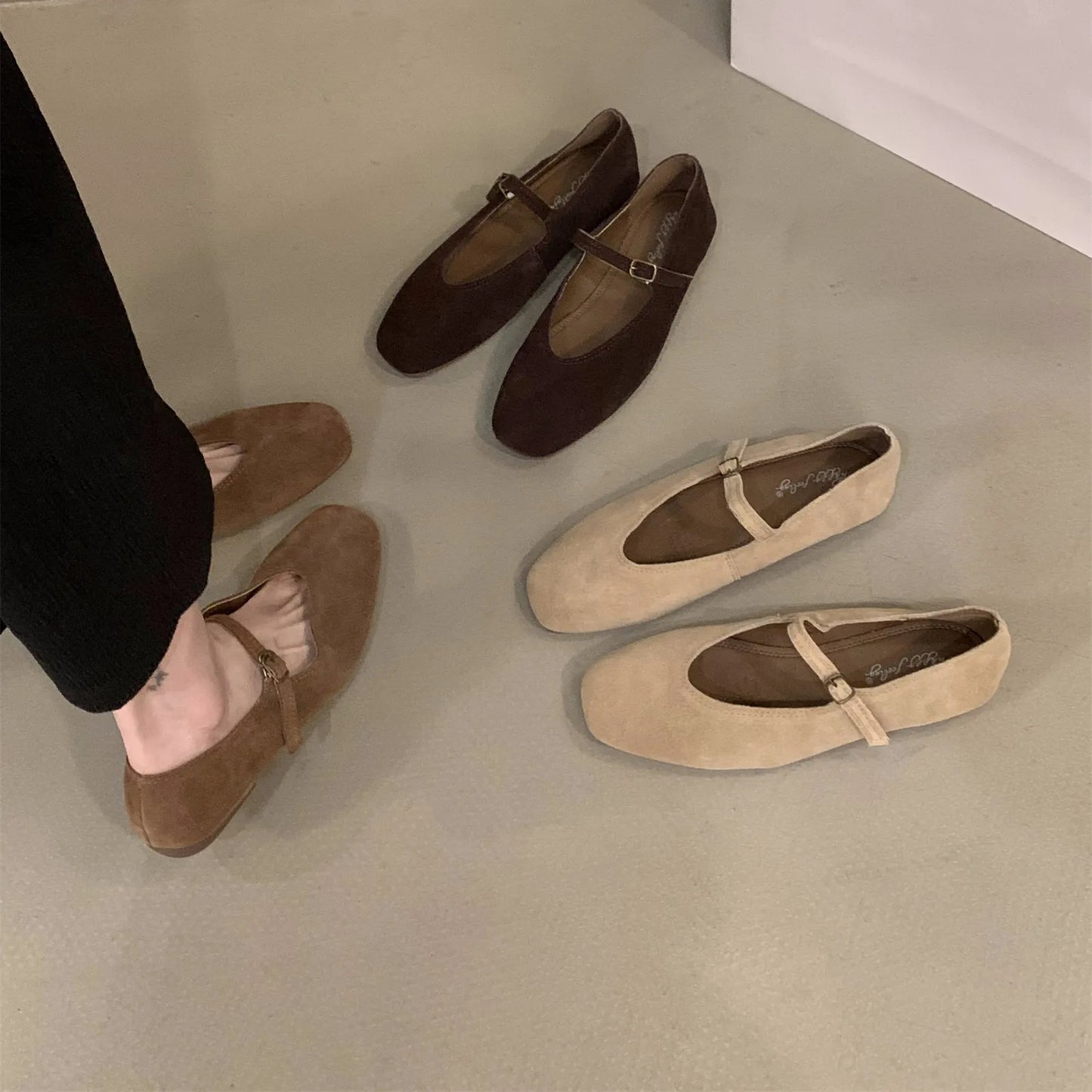 Bailamos 2024 Frühling Neue Marke Damen Flats Runde Zehen Kniehohe Slipper Damen Casual Ballettschuhe Weiches Leder Elegante Anzugschuhe