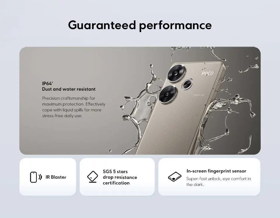 POCO F6 Smartphone Global Version Snapdragon®8s Gen 3 5000mAh battery 6.67" 1.5K 120Hz CrystalRes AMOLED DotDisplay NFC 5G - Shoppiline