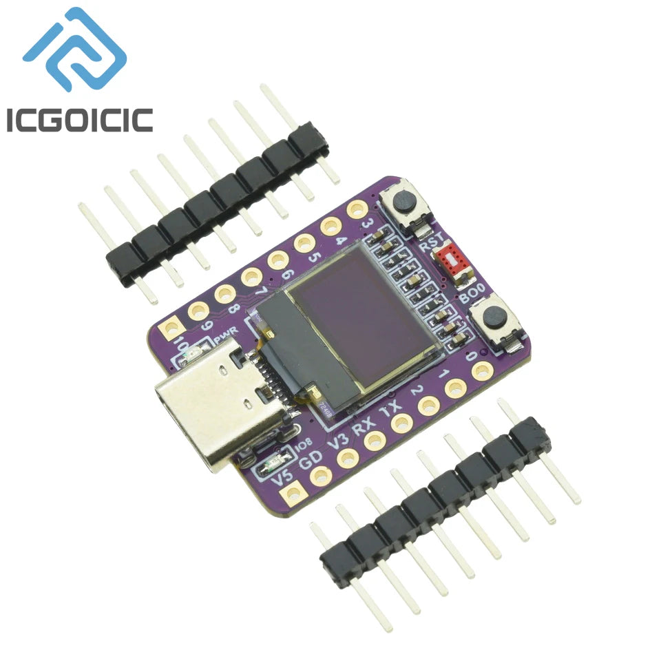 0.42 inch OLED Dev Board for ESP32-C3, WiFi BT Wireless Module with Ceramic Antenna, SuperMini Development Board