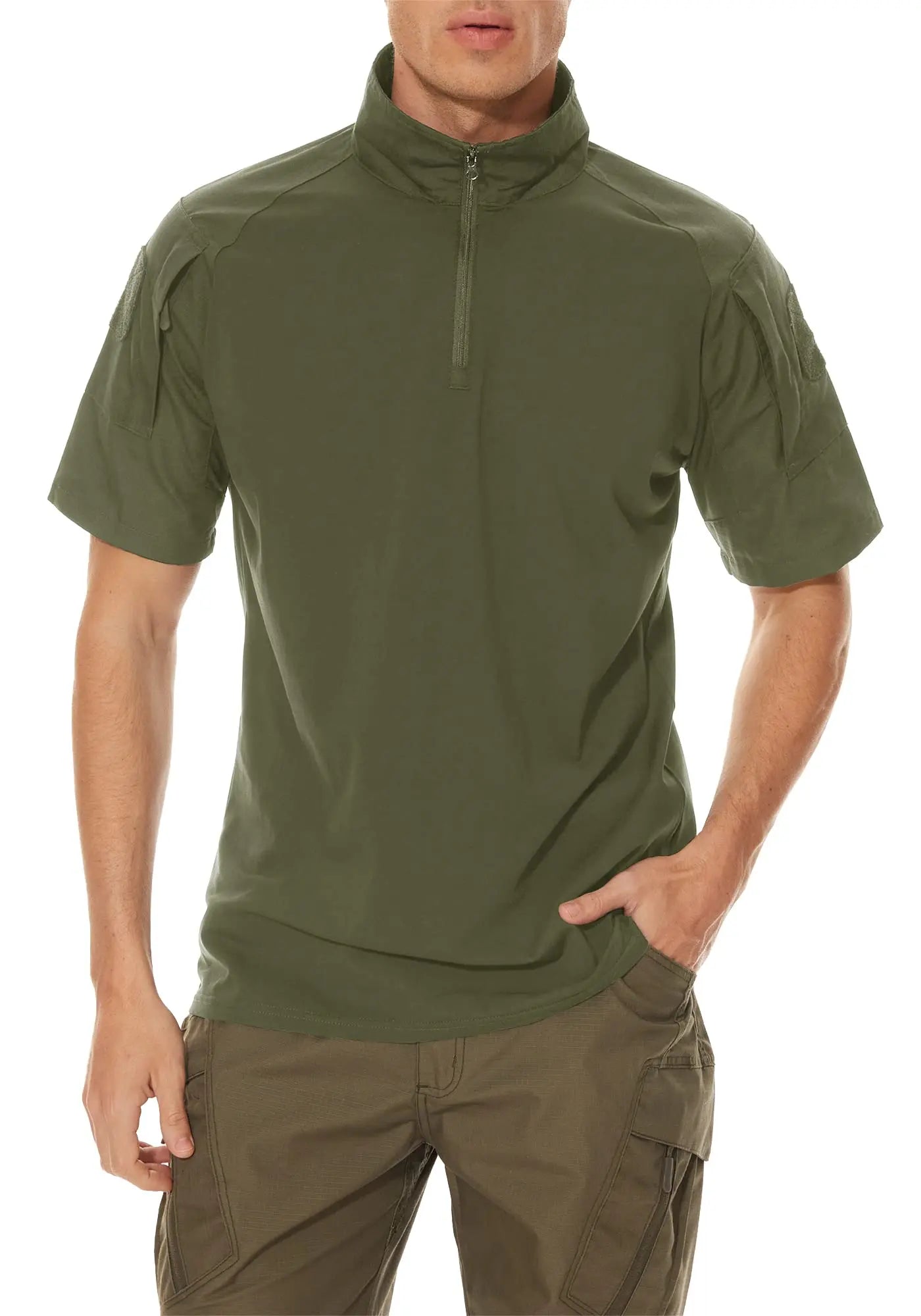 TACVASEN Men's Short Sleeve T-Shirts With Zipper Pockets Mens Summer Solid T Shirts Safari Tee Shirts Hiking Work Clothing - Shoppiline