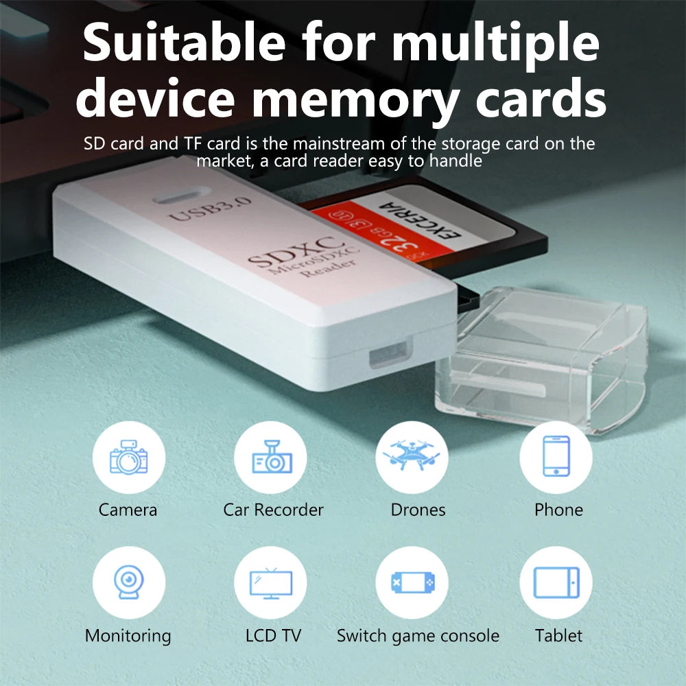 2-in-1 USB3.0/2.0 Card Reader USB3.0 To SD TF Memory Card Reader USB Flash Drive Cardreader Adapter For PC Laptops Accessories