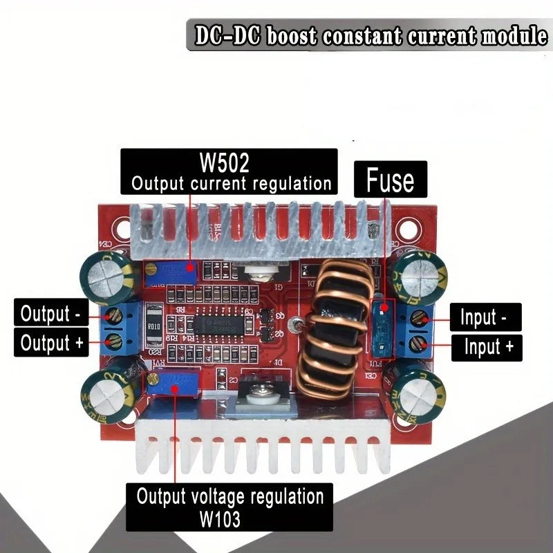 DC 400W 15A Step-up Boost Converter Constant Current Power Supply LED Driver 8.5-50V to 10-60V Voltage Charger Step Up Module