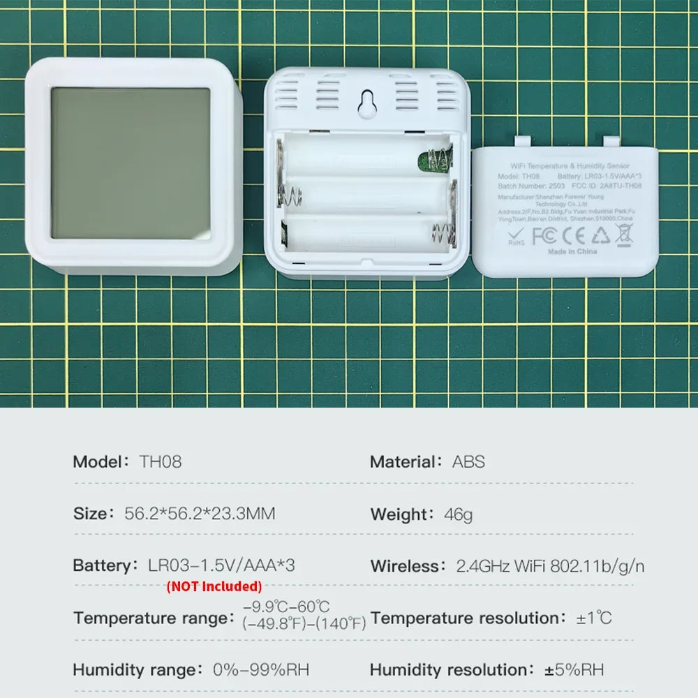Tuya Temperature and Humidity Sensor WiFi with Backlight Supported Hygrometer Thermometer Work With Yandex Alexa