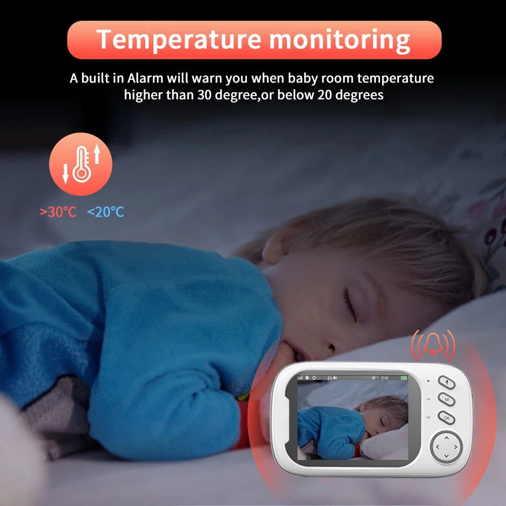 Cdycam New 3.5 inch Wireless Video Baby Monitor Night Vision Temperature Monitoring 2 Way Audio Talk Baby Nanny Security Camera - Shoppiline