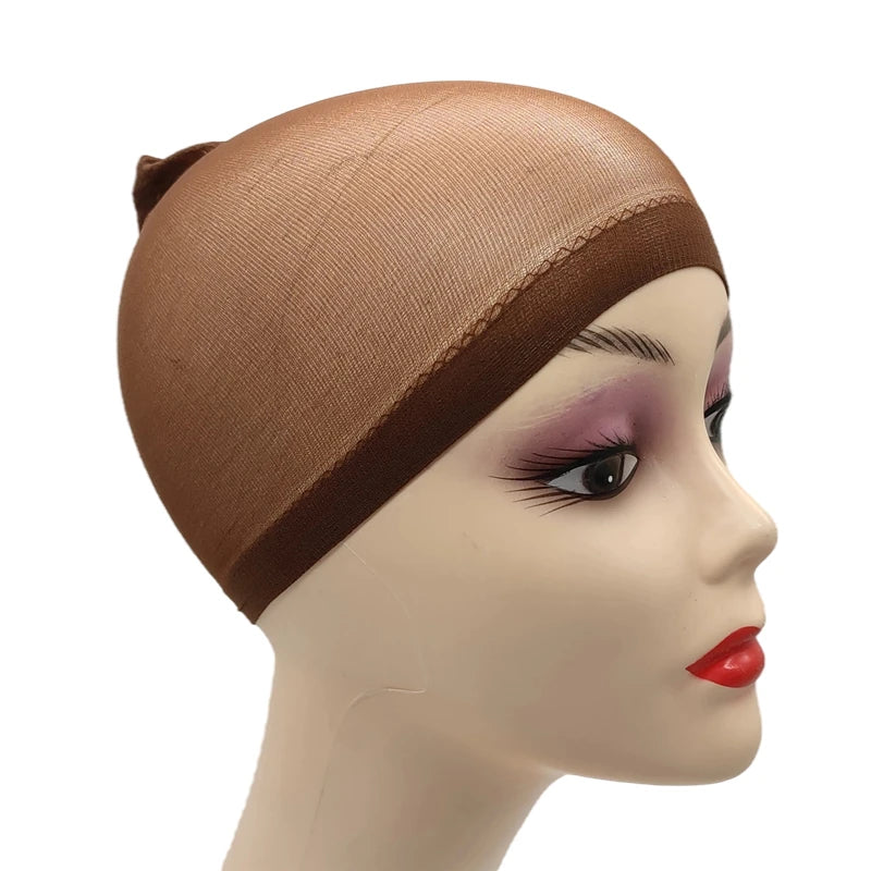 2 bonnets perruque en filet pour tissage de cheveux, de couleur noire/marron/chair/beige, extensibles, taille unique, pour la fabrication de perruques