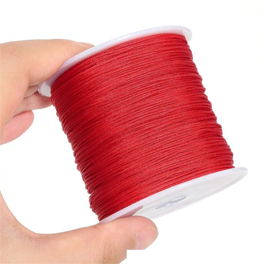 50Yds 0.8mm Crafts Nylon Cord For Jewelry Making Braided Nylon Satin String for Bracelets Necklace Jewelry Accessories