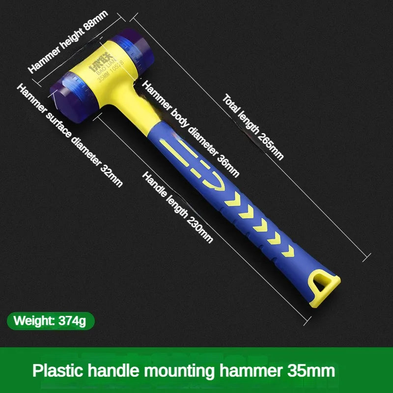 Detachable Insulated Double-Headed Installation Hammer 25mm-45mm Rubber Handle Soft Grip Hammer for Installation Work - Shoppiline