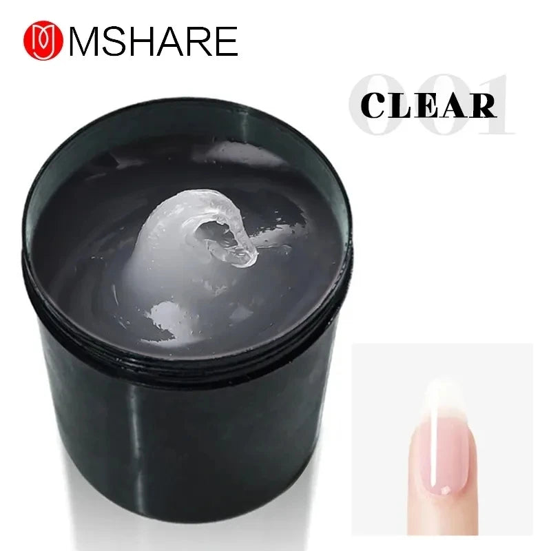 MSHARE Poly Nails Acryl Gel 60ml Builder UV Led Acrylgel Nagelverlängerungen Acryl Rosa Weiß Klar Acrylat HEMA TPO-freies Gel