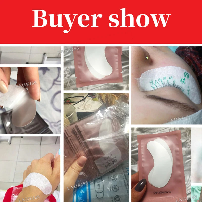 50/500/1000 Stück Hydrogel-Pads für Wimpernverlängerung, Unteraugenpads, Wimpernsticker, Tools, Großhandel LAUKISS