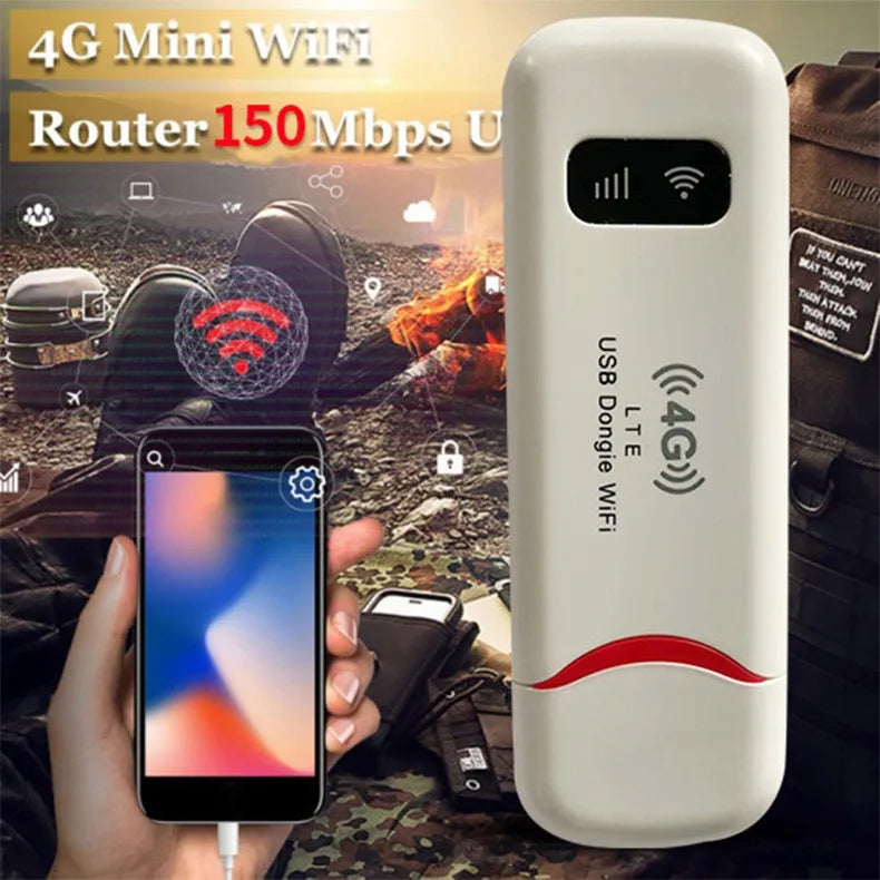 4G LTE Modem Stick Wireless 150Mbps USB Dongle Mobile Broadband 4G Sim Card Wireless Router Home Office Wireless WiFi Adapter