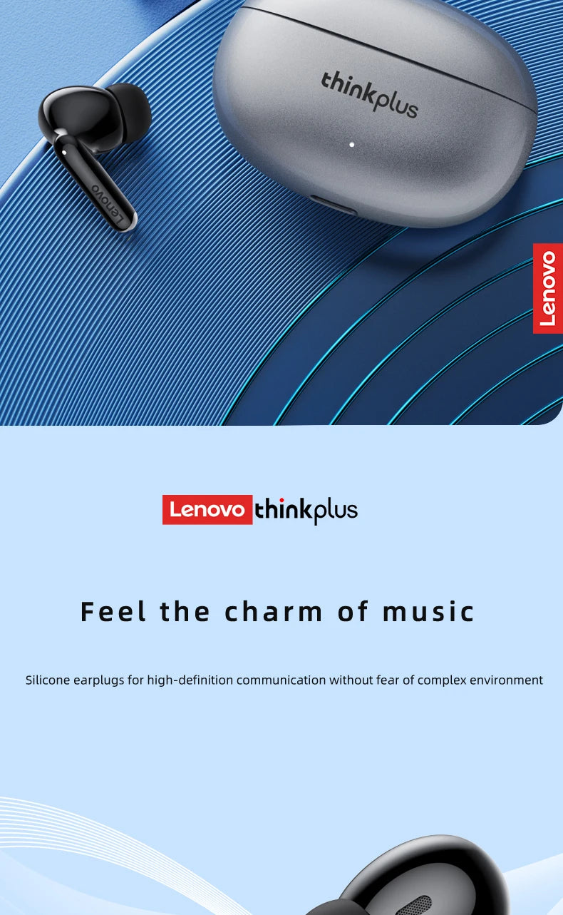 5PCS Original Lenovo XT88 Wireless Bluetooth Headset Ultra Long Standby Battery TWS Sport In-Ear Binaural HD Microphone