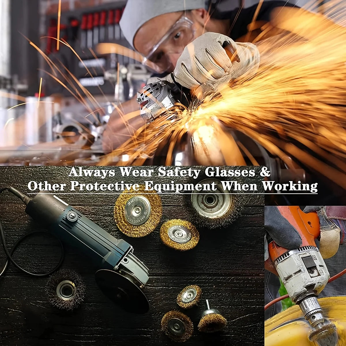 Wire Brush Wheel Cup Brush Set,10 Pack Coarse Crimped 1/4 Inch Shank Wire Wheel for Drill Attachment