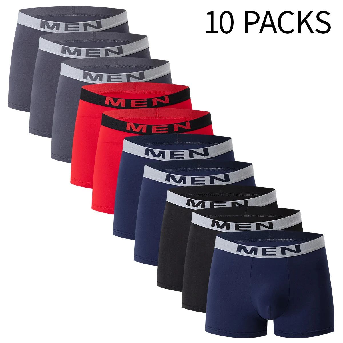 Ensemble de 4/10 boxers pour hommes, décontractés et à la mode, shorts de sport élastiques pour jeunes grandes tailles et cyclistes.