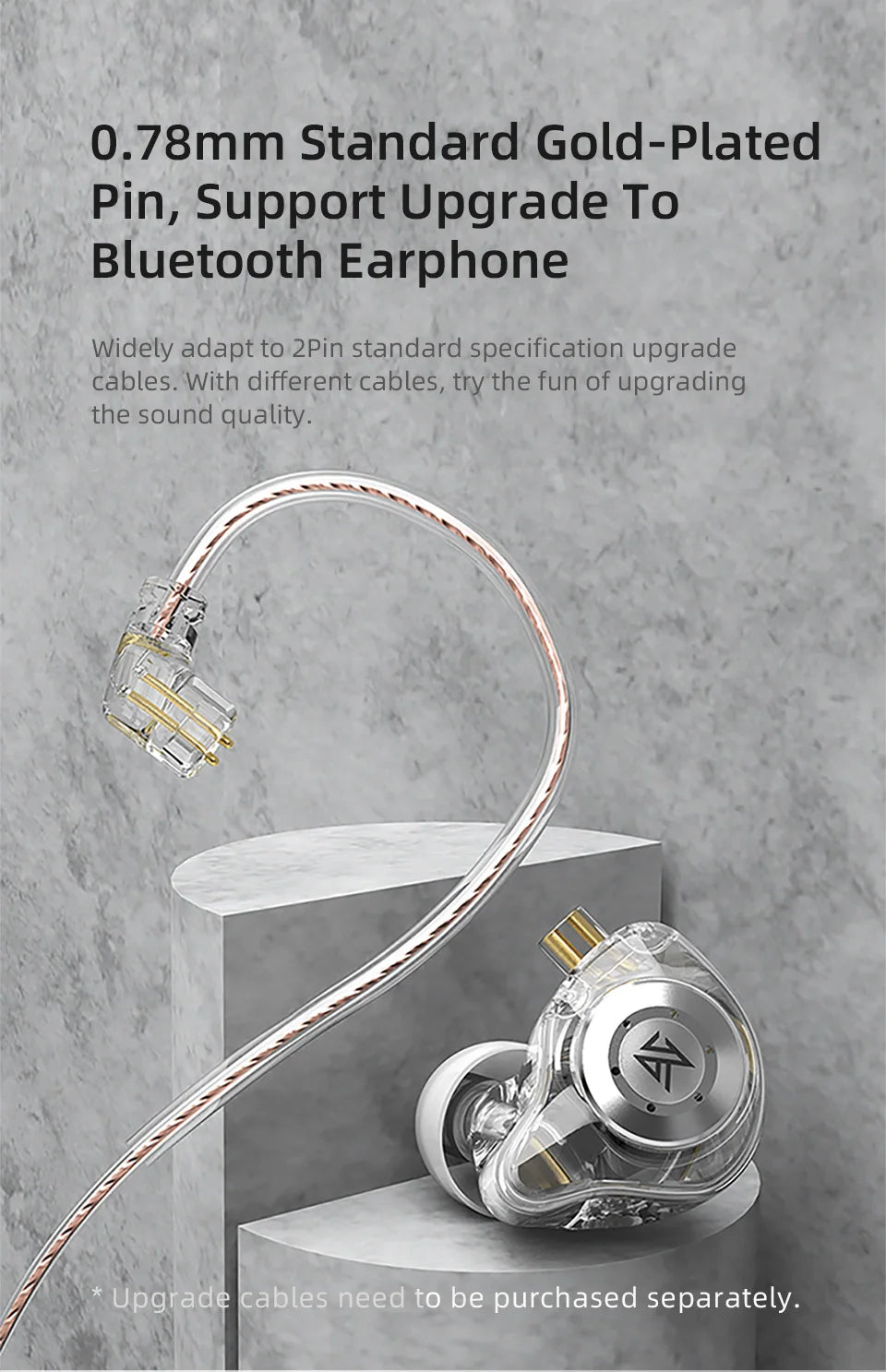 KZ EDX PRO Dynamic Earphones HIFI Bass Earbuds In Ear Monitor Sport Noise Cancelling Headset