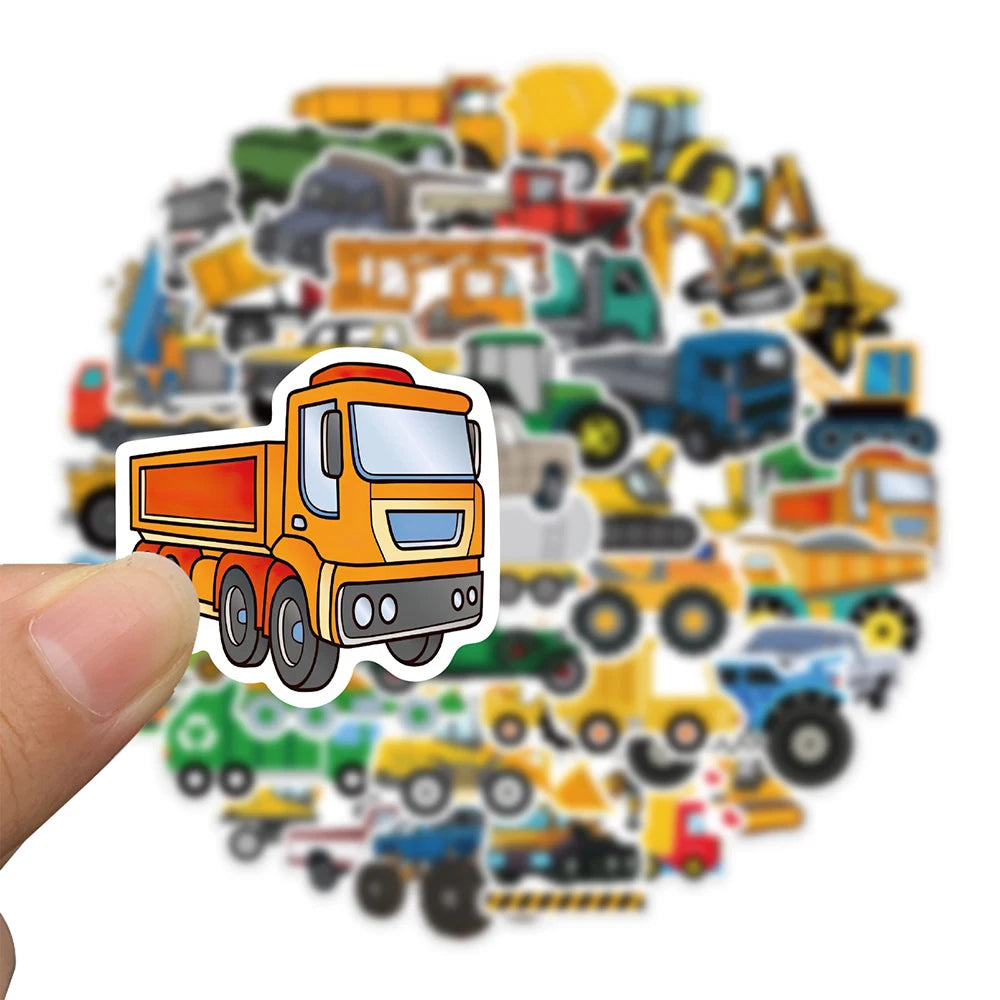 10/30/50 Stücke Lustige Baufahrzeug LKW Aufkleber Abziehbild Skateboard Laptop Gepäck Telefon Auto Fahrrad Wasserdicht Aufkleber Kinder Spielzeug