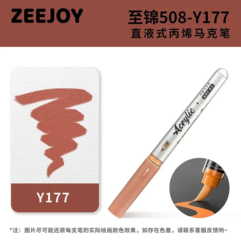 ZEEJOY 120/12/1 Colors Direct Liquid Acrylic Marker Pens Waterproof Pen Soft Brush Nib for Manga School Art Supplies Stationery