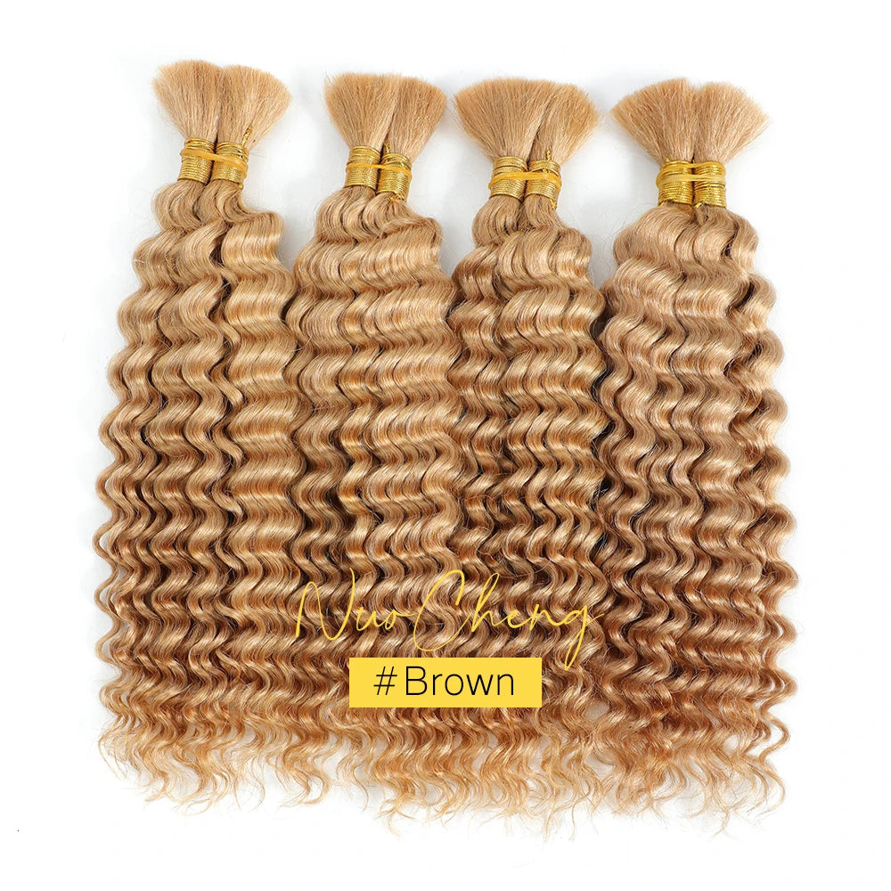 2 paquets de cheveux humains pour tresses bohèmes, 14 pouces 100G 10A, cheveux brésiliens vierges ondulés en vrac pour tresser