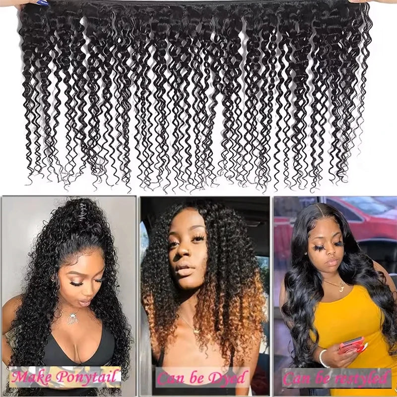 12A 10-38 Inch Natural Color Jerry Curly Human Hair Bundles And Weaves Unprocessed Brazilian Human Hair Weave Bundles 1/3/4PCS Raw Hair Bundles Weave Extensions Hair Extensions Materials For Women Natural Black Soft And Silky