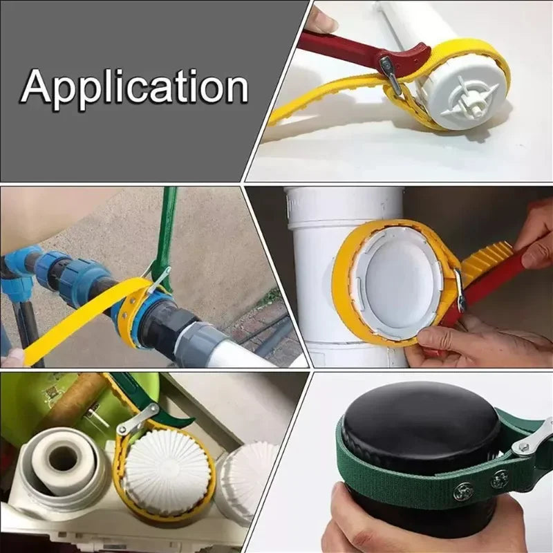 6 Inch Adjustable Rubber Strap Wrench Multifunctional Oil Filter Jar Pipe Opening Wrench
