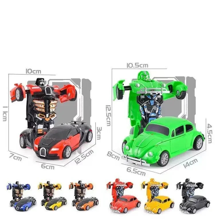Verformbares Spielzeugauto, Trägheitsaufprall, Ein-Knopf-Verformung, Jungenpuzzle, Kollisionsverformung, Autobot-Roboter