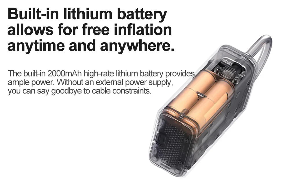New MIJIA Inflatable Treasur Air Compressor 2D 2000mAh Portable Inflator Air Pump 2D For Bicycle Car Motorcycle Ball CN - Shoppiline