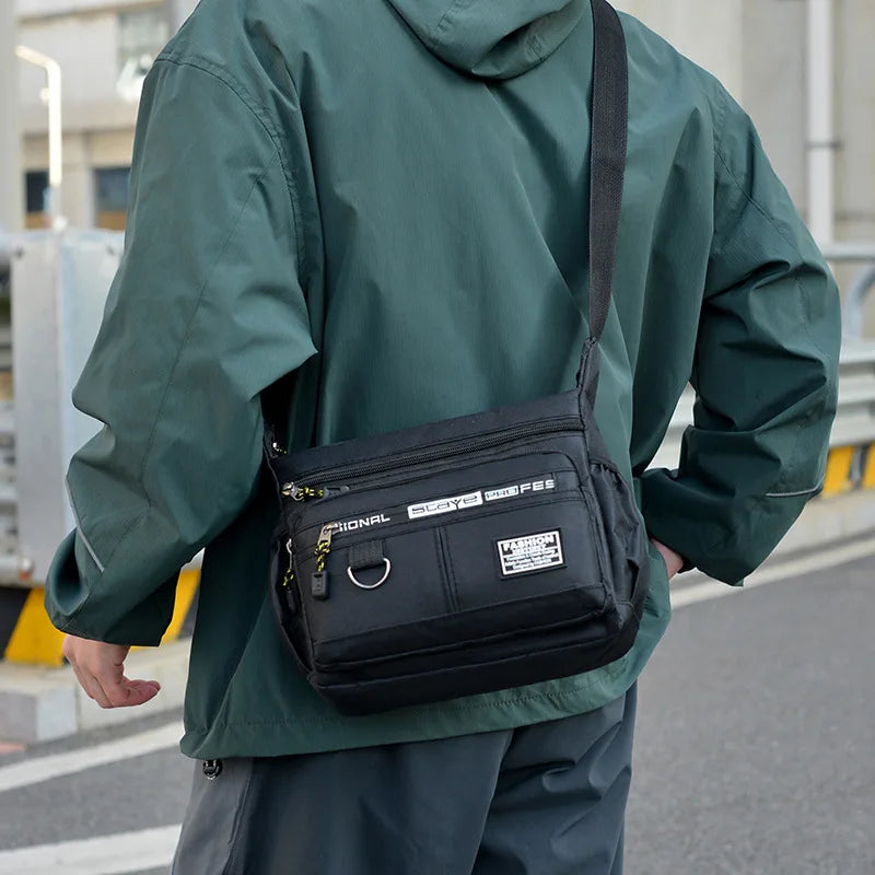 Design Oxford Shoulder Bag Large Capacity Men's Casual Multi-layer Pocket Fashion Single Shoulder Crossbody Luxury Messenger Bag