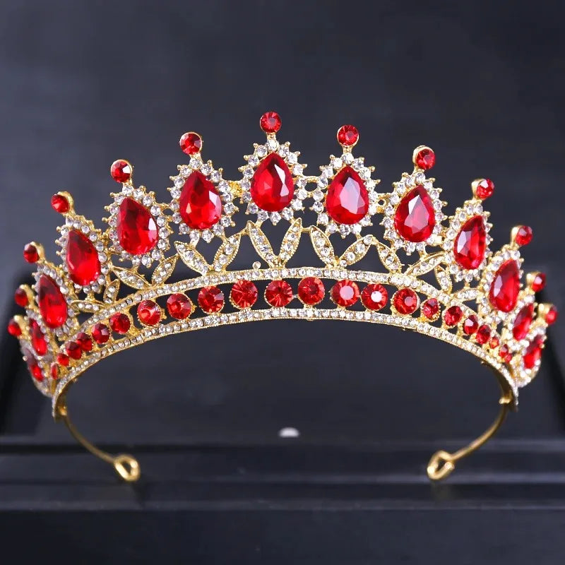 Baroque Vintage Crystal Tiaras And Crowns Rhinestone Queen Pageant Prom Diadem Crown Bridal Wedding Hair Accessories Jewelry