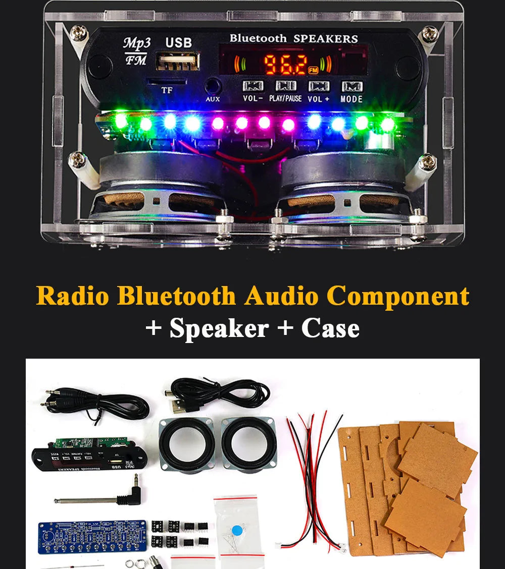DIY BT Speaker Kit with FM Radio 87.5-108MHZ DIY Soldering Project Practice Solder Assembly U Disk TF Electronic Kit - Shoppiline