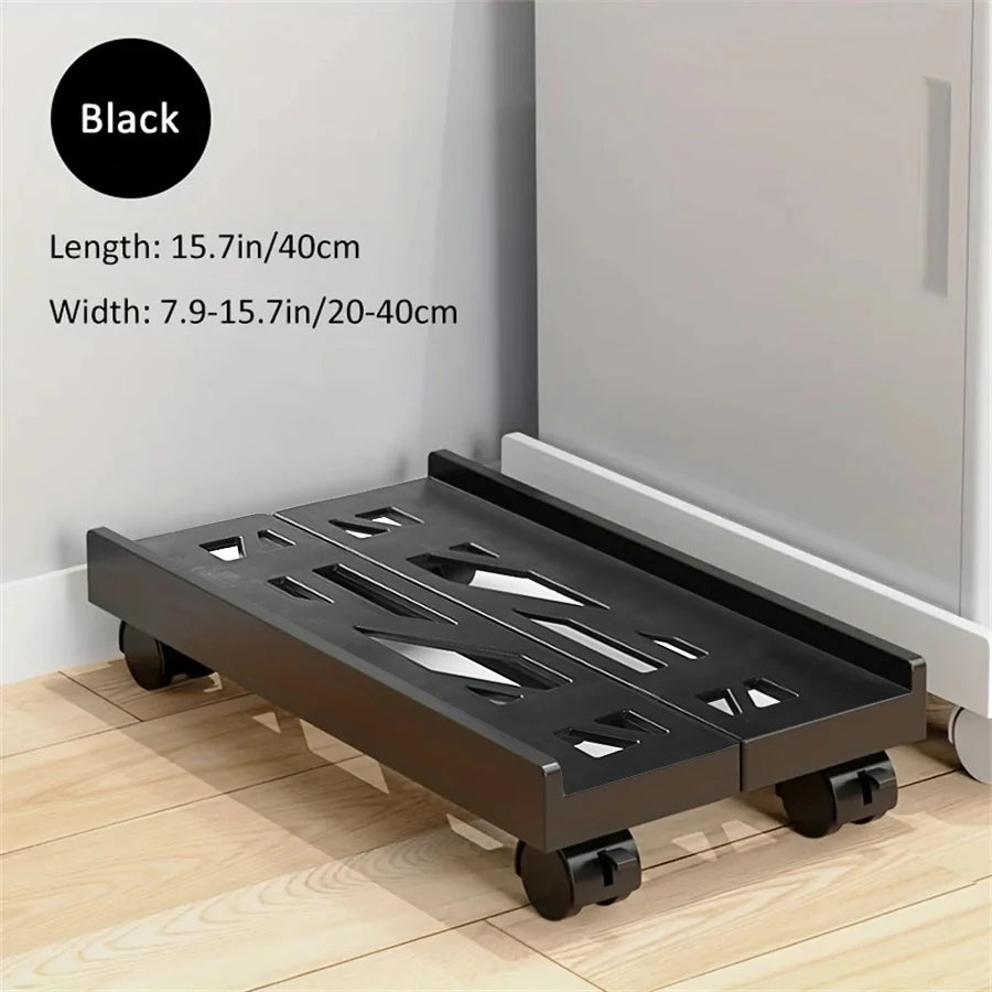 Adjustable Mobile PC Tower Stand with Wheels under Desk CPU Holder Adjustable Stable Mobile Computer Host Stand for Home Office - Shoppiline