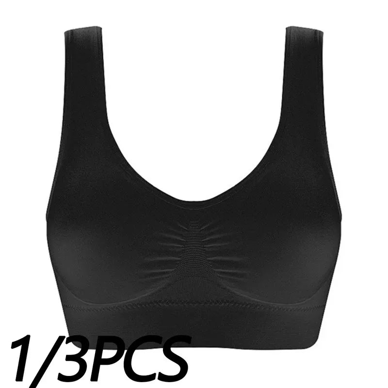 Soutien-gorge sans couture pour femme Crop Top Noir Rayures Verticales Soutien-gorge de sport respirant Brassière de fitness Yoga Sous-vêtements Soutien-gorge de sport