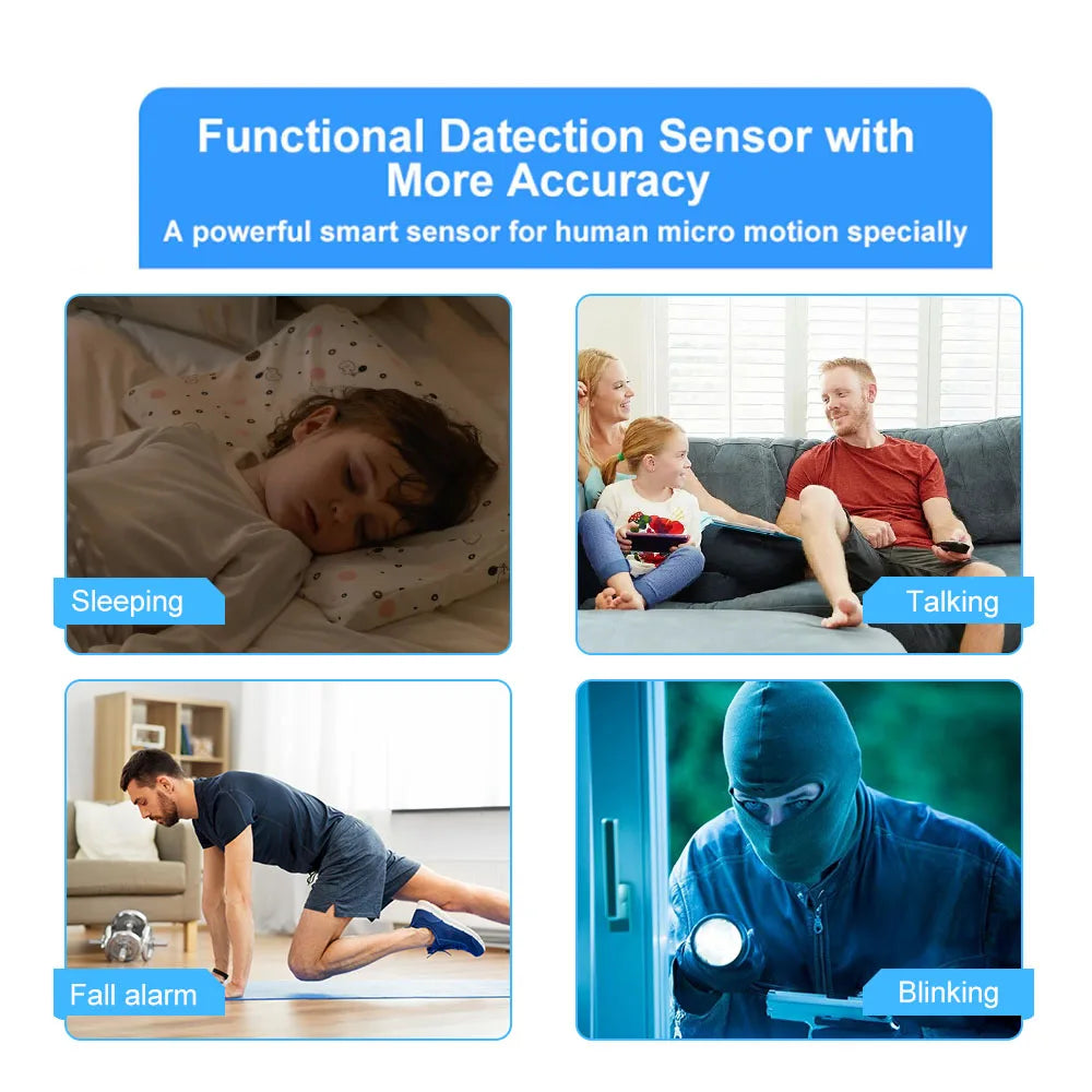 Tuya WiFi / Zigbee Human Presence Detector 24G,Luminance/Distance Detection, Smart Human Body PIR Sensor Support Home Assistant - Shoppiline