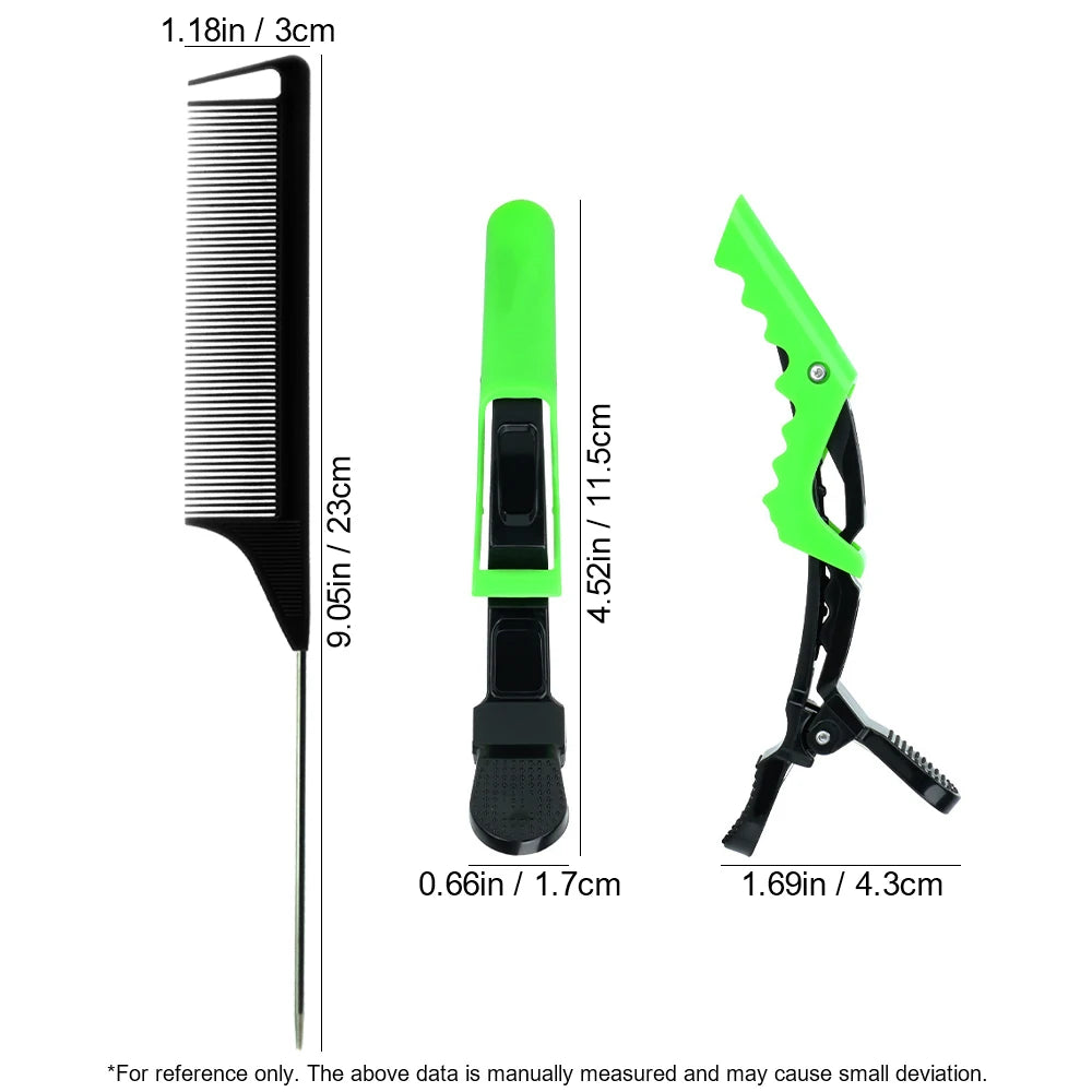 Pro Spitzschwanz Salon Friseur Haarstyling Antistatischer Kamm Haarbürste Stahlnadelstift Stielkamm Friseurzubehör