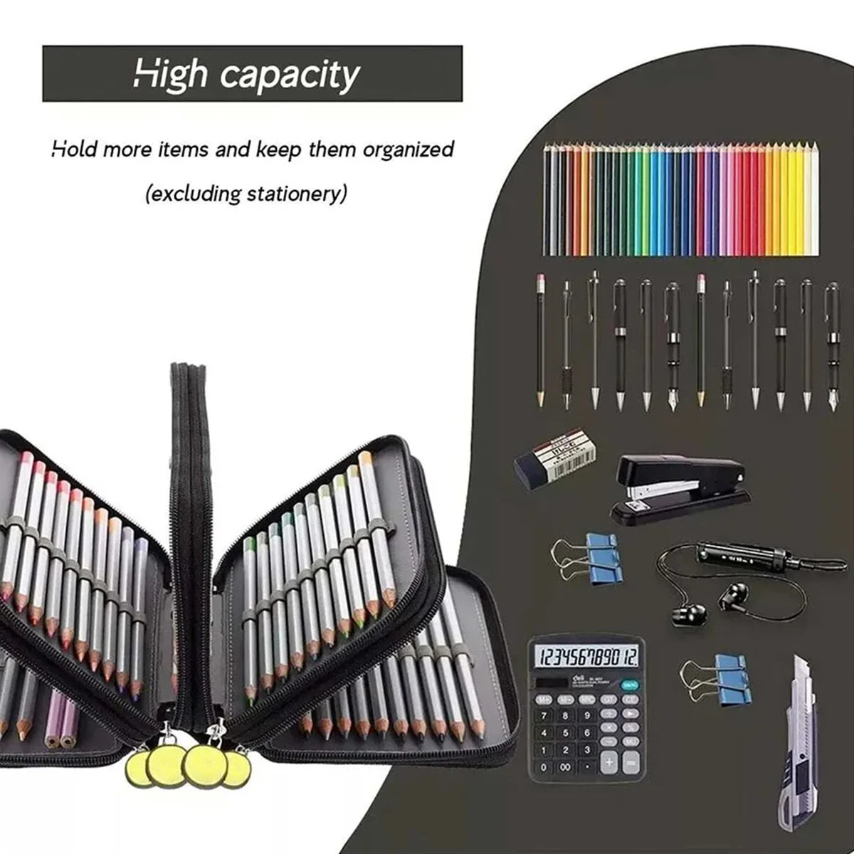 72 Holes Four layers Pencil Case Large Capacity Kawaii Pen Storage Bag Korean Stationery Back to School Office Supplies - Shoppiline
