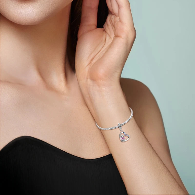 Original 925 Sterling Silver Mother's Love Embrace Charms Beads Pendants Fit S925 Bracelet Necklace Fine DIY Jewelry