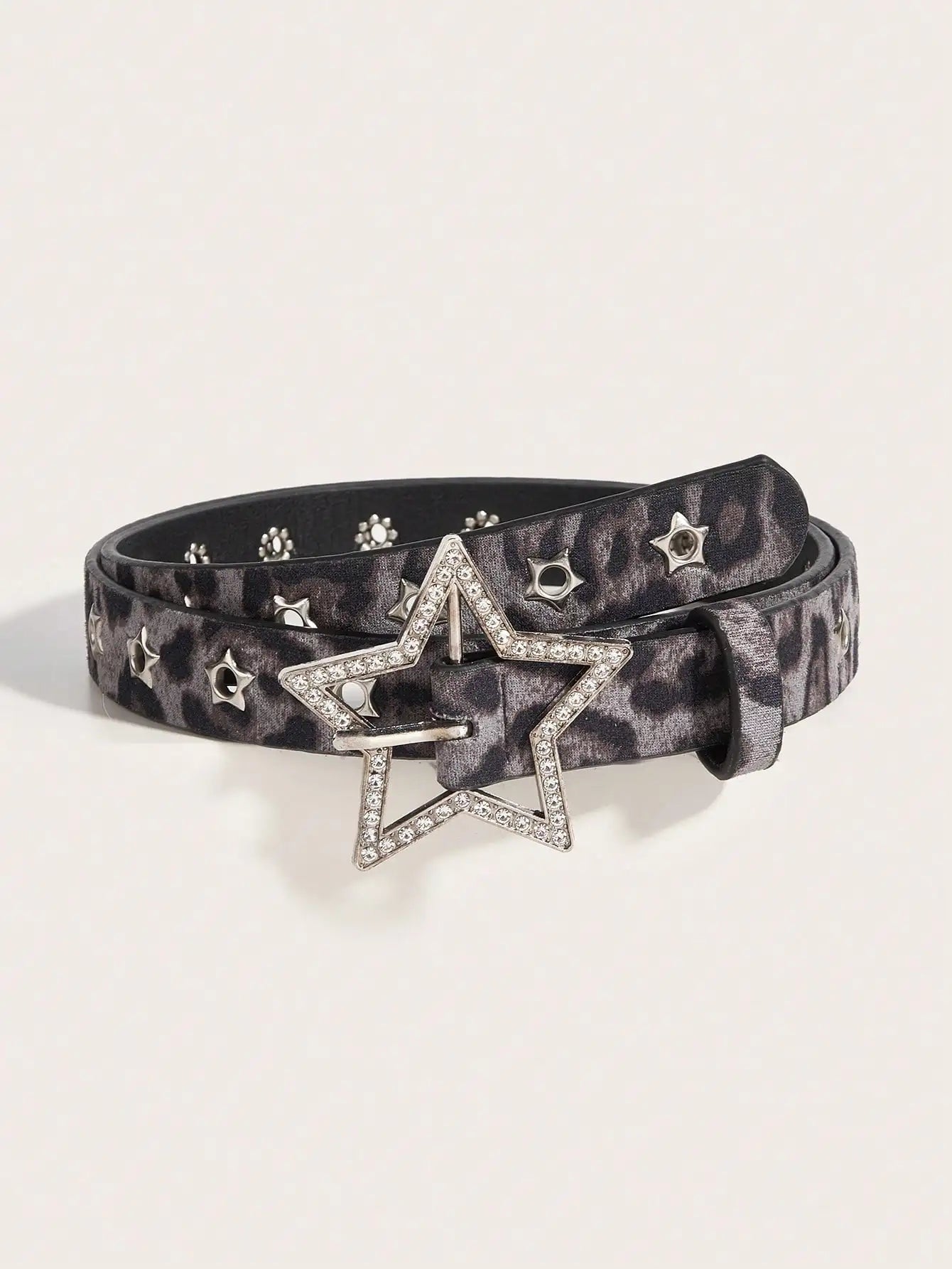 1pc Women's Y2K Star Studded Metal Hollow Star Belt, Suitable for Casual Daily Wear