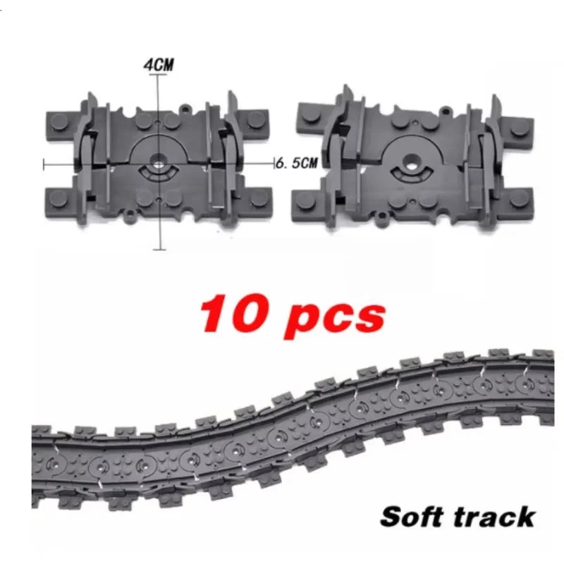 Building Block Track Elevated Bridge Double-layer Crossed Straight Rail Curved Rail Soft Rail Support Accessories Assembly Toy