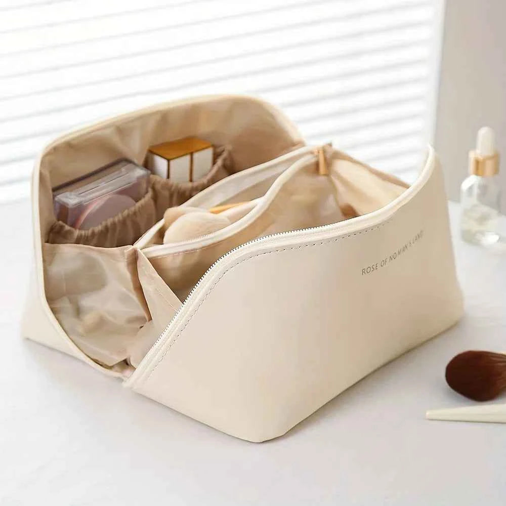 Women  Luxury Large Capacity Cosmetic  Bag Lady Box Travel Makeup Zipper Toiletries Organizer