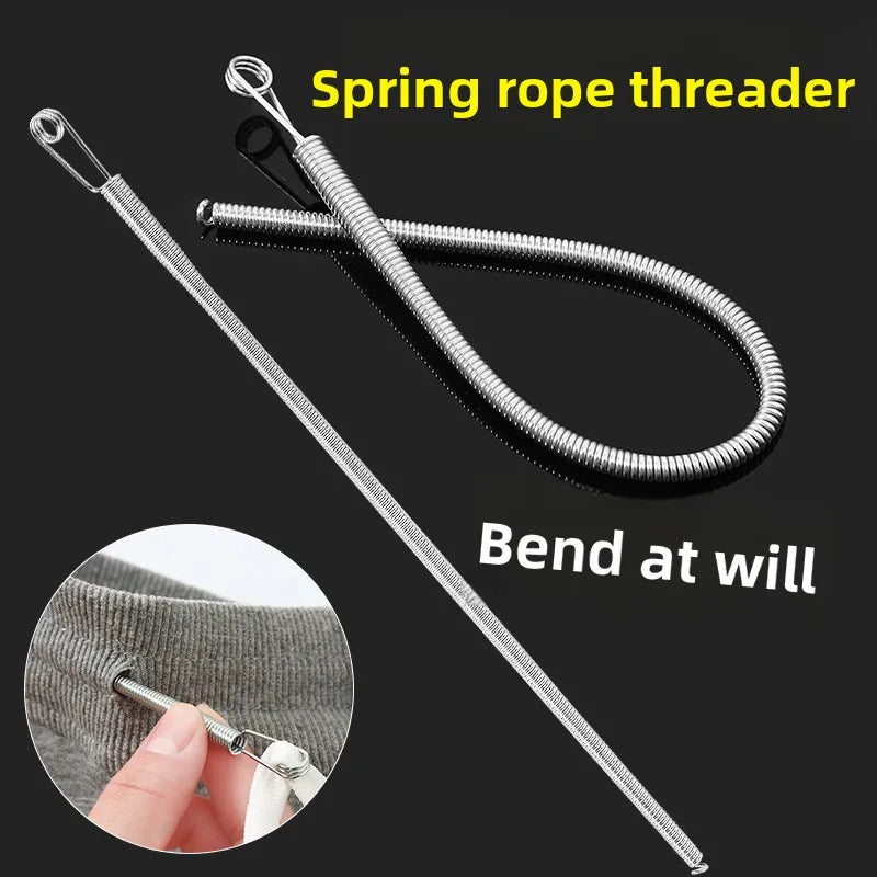 Bendable Spring Drawstring Threader Clip Pants Hoodies Elastic Band Lace Cord Flexible Drawstring Thread DIY Sewing Accessories