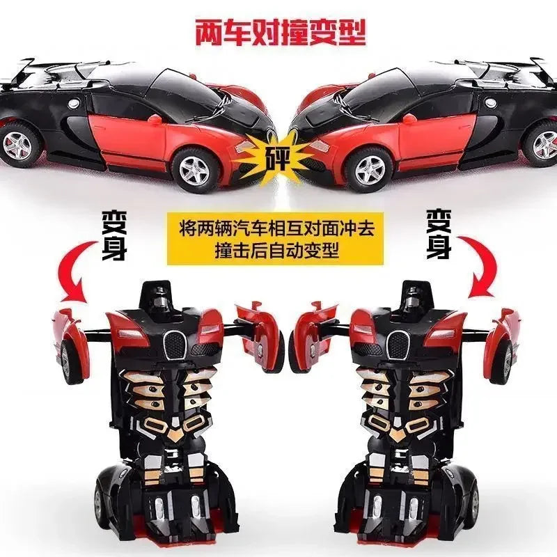 Verformbares Spielzeugauto, Trägheitsaufprall, Ein-Knopf-Verformung, Jungenpuzzle, Kollisionsverformung, Autobot-Roboter
